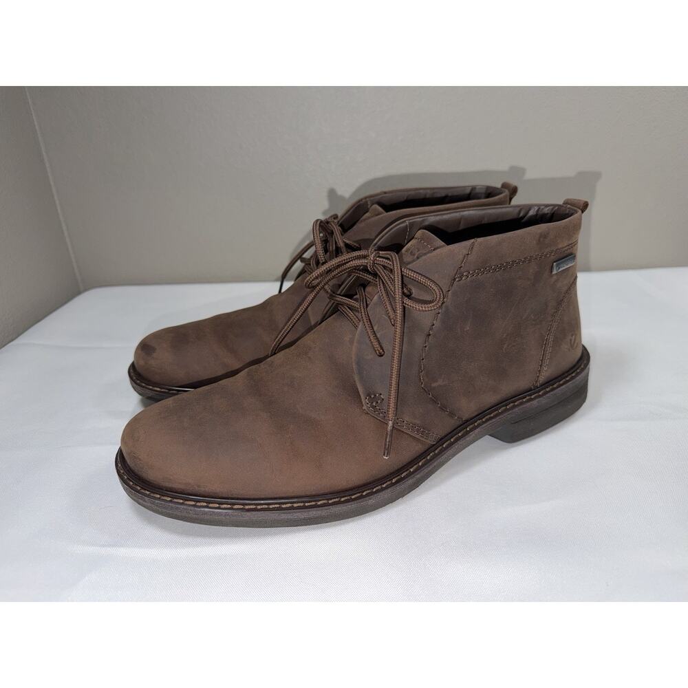 NWOT Ecco Turn Men’s Sz 10.5 Brown Nubuck Waterproof Gore-Tex Chukka Ankle Boots
